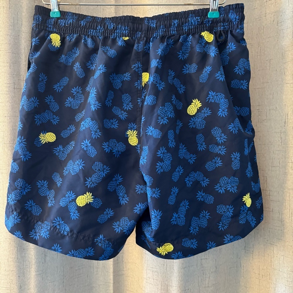 Tommy Hilfiger Swim Shorts Trunks Medium Pineapple Embroidered w/pockets Blue - Picture 3 of 9